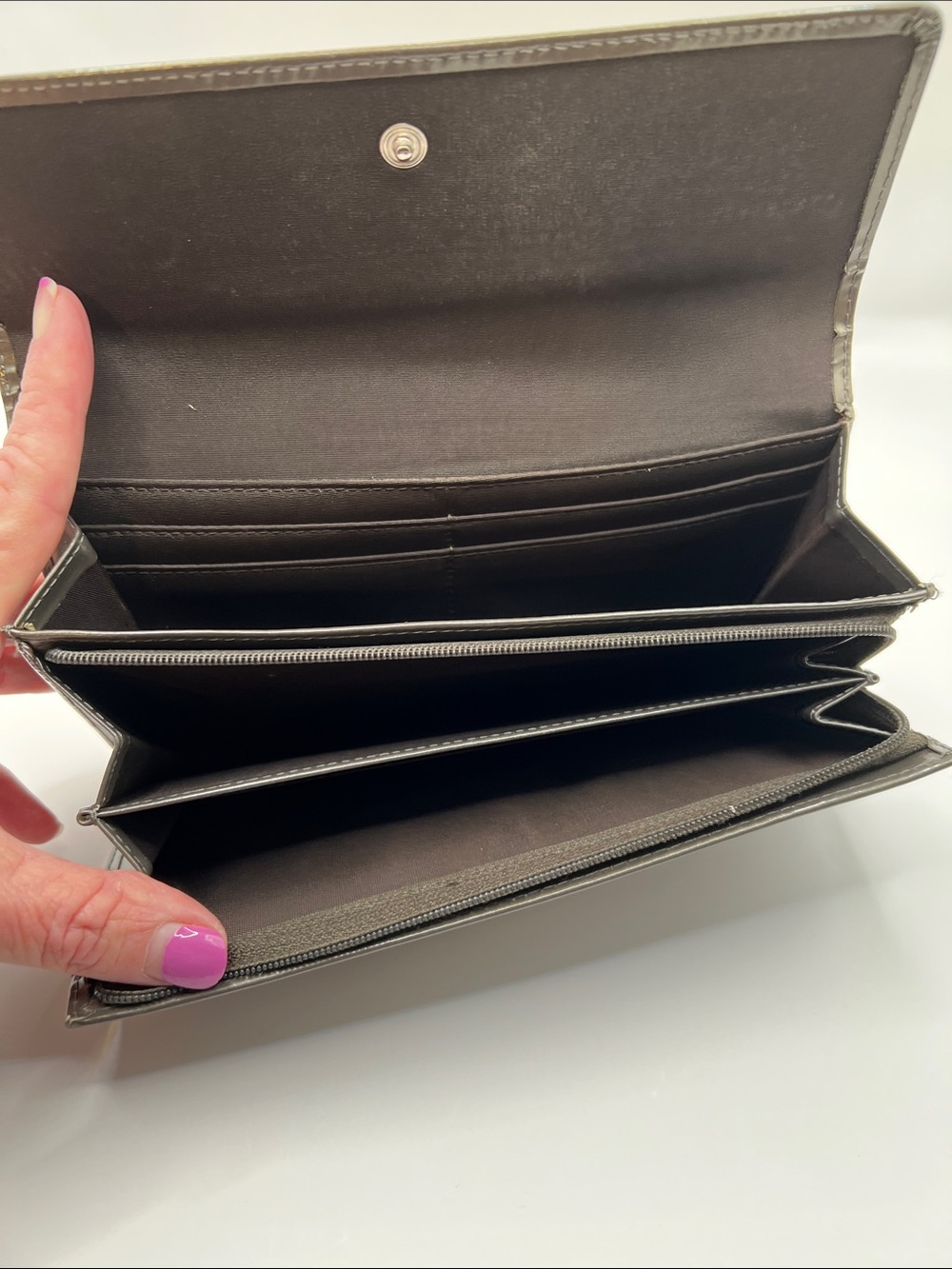 Lauren Ralph Lauren Olive Leather Continental Wallet - Picture 8 of 10